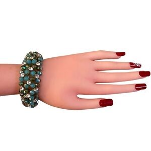 Marlyn Schiff facetted bead crystal stretch bracelet